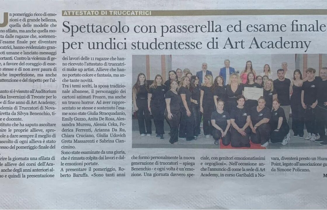 Spettacolo/Evento di fine anno Art Academy - Articolo sull'Evento