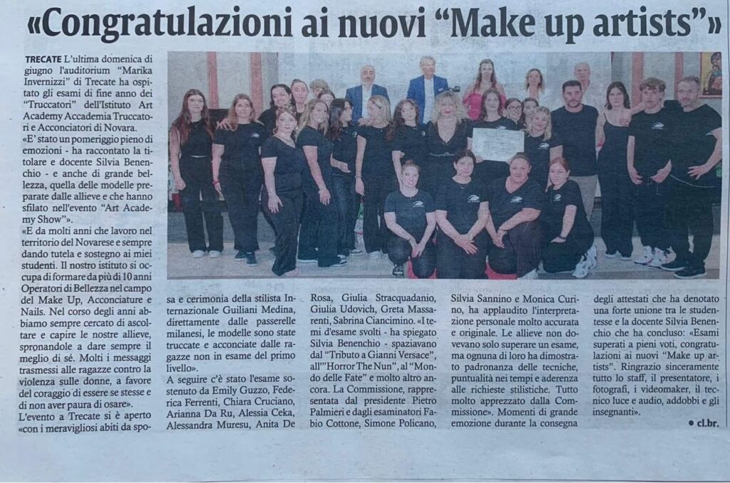 Spettacolo/Evento di fine anno Art Academy - Articolo sull'Evento